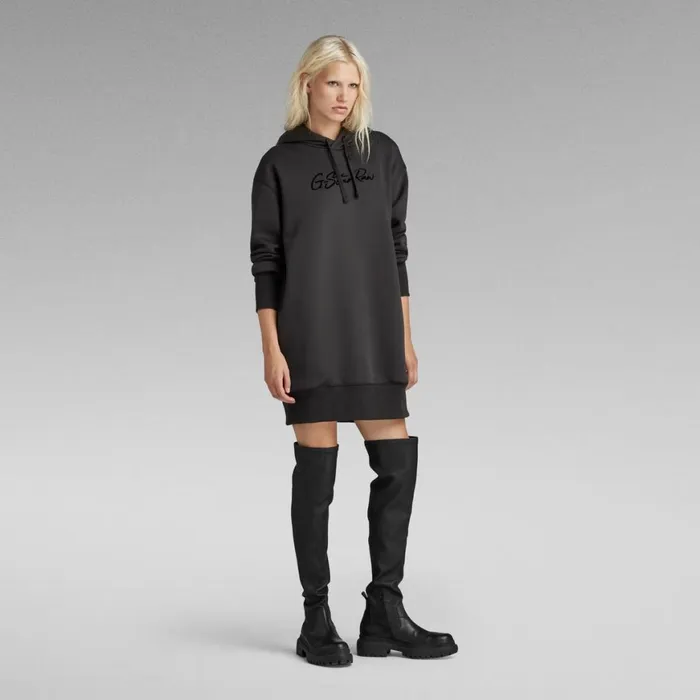 Dresses Women GStar RAW Flock Hooded Sweat Dress Dark Black