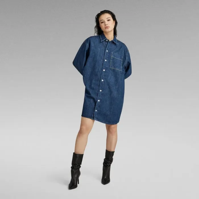 Dresses Women GStar RAW Oversized Denim Dress Antique Waterfront