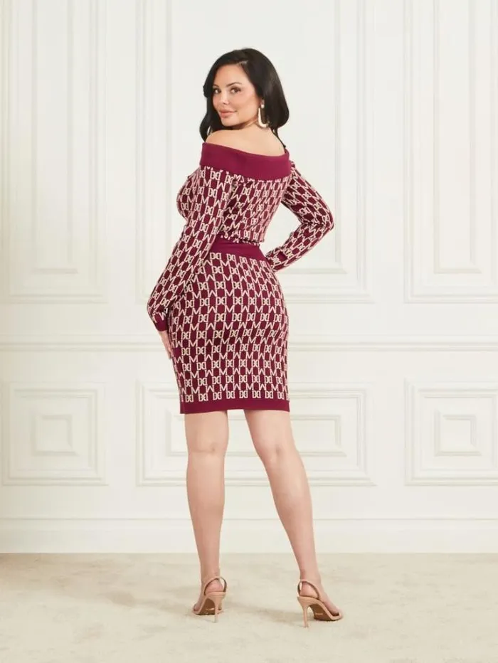 Dresses Women Marciano Angelina OfftheShoulder Dress M Allover Jacquard Vinega Dresses Women Marciano Angelina OfftheShoulder Dress M Allover Jacquard Vinega