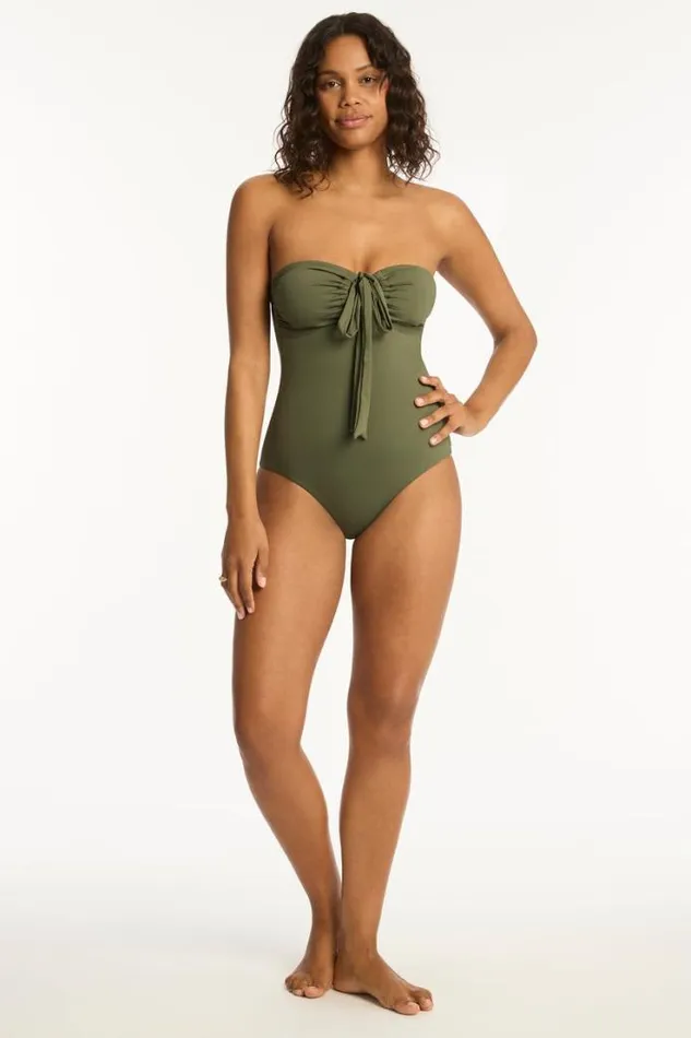 Eco Essentials Halter Bandeau One Piece Eco Essentials Khaki Women Sea Level One Pieces