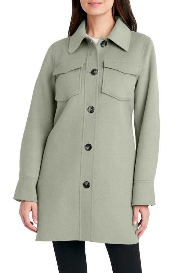 Elie Tahari Coats Tahari Wool Blend Shirt Jacket Sage 8211 Women
