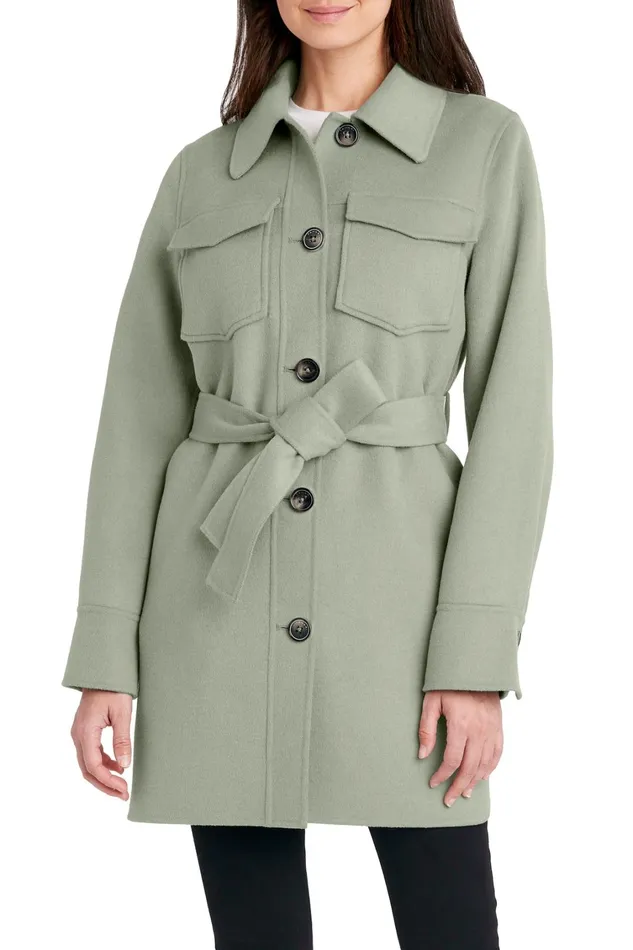 Elie Tahari Coats Tahari Wool Blend Shirt Jacket Sage 8211 Women