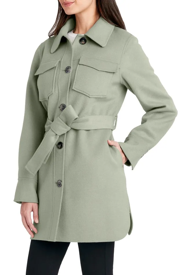 Elie Tahari Coats Tahari Wool Blend Shirt Jacket Sage 8211 Women
