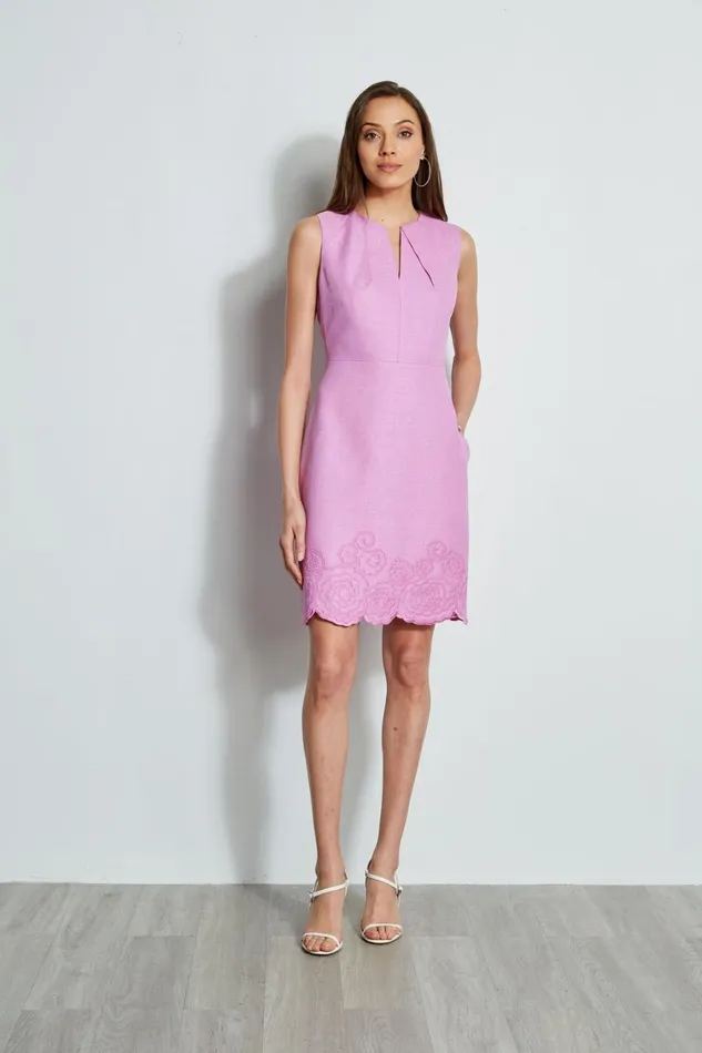 Elie Tahari Dresses and Jumpsuits Embroidered Hem Dart Dress Orchid 8211 Women Elie Tahari Dresses and Jumpsuits Embroidered Hem Dart Dress Orchid 8211 Women