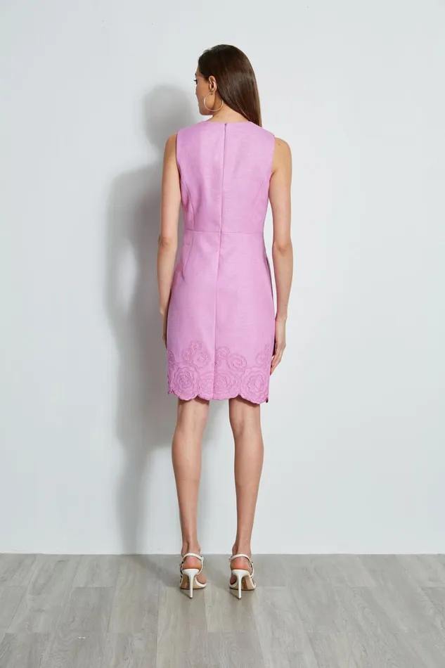 Elie Tahari Dresses and Jumpsuits Embroidered Hem Dart Dress Orchid 8211 Women
