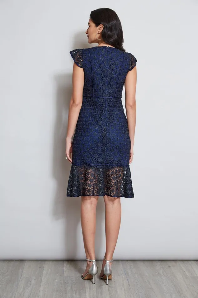Elie Tahari Dresses and Jumpsuits Lace Flutter Sleeve Dress Twilight 8211 Women