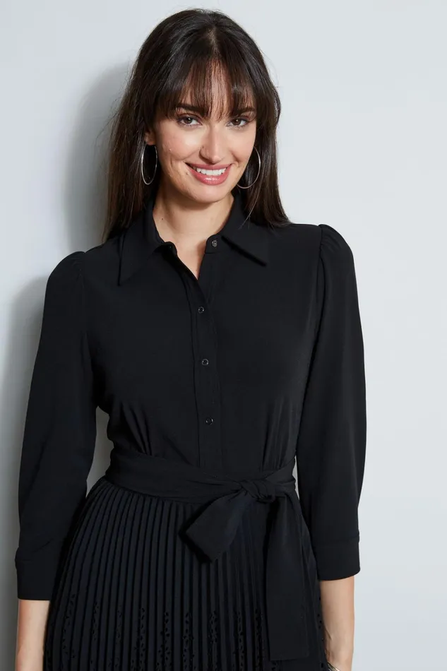 Elie Tahari Dresses and Jumpsuits Pleated Laser Cut Dress Black 8211 Women