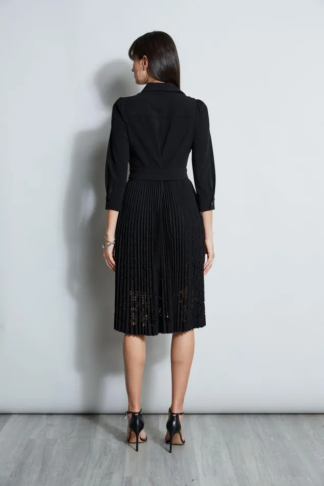 Elie Tahari Dresses and Jumpsuits Pleated Laser Cut Dress Black 8211 Women