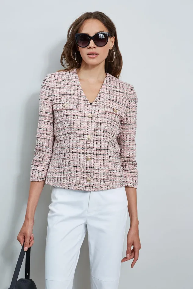 Elie Tahari Jackets and Blazers Tweed Crest Button Jacket Maddie Tweed 8211 Women