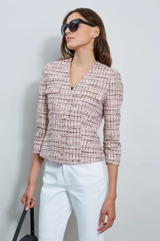 Elie Tahari Jackets and Blazers Tweed Crest Button Jacket Maddie Tweed 8211 Women