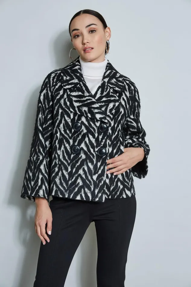 Elie Tahari Jackets and Blazers Wool Jacquard Jacket Black Multi 8211 Women