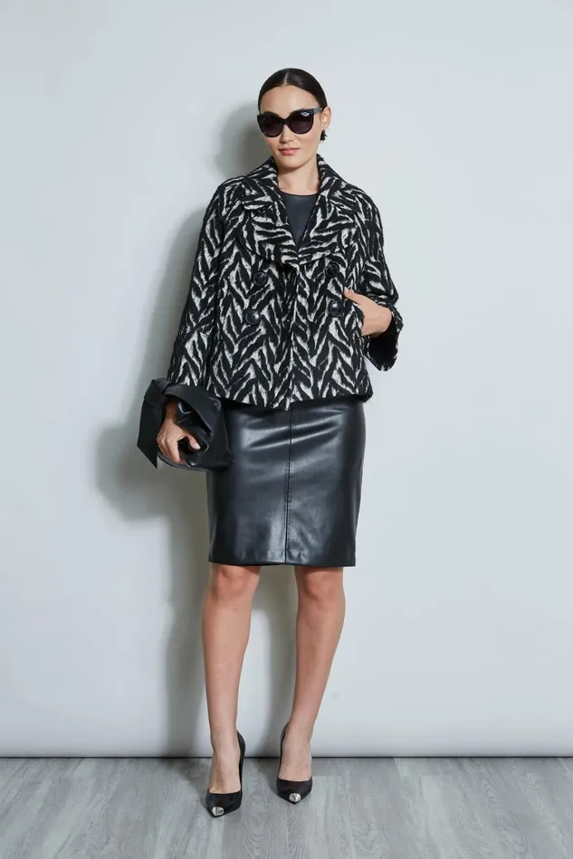 Elie Tahari Jackets and Blazers Wool Jacquard Jacket Black Multi 8211 Women