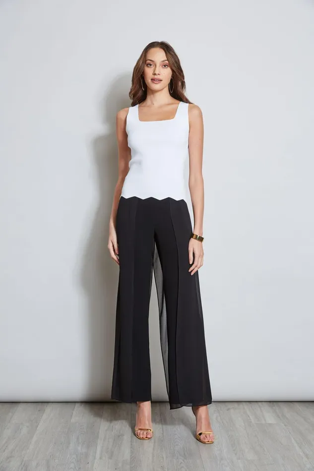 Elie Tahari Knits and Sweaters Scallop Hem Sweater Tank Pearl 8211 Women