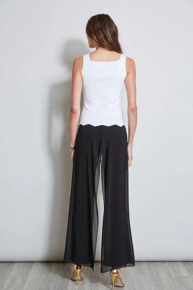 Elie Tahari Knits and Sweaters Scallop Hem Sweater Tank Pearl 8211 Women