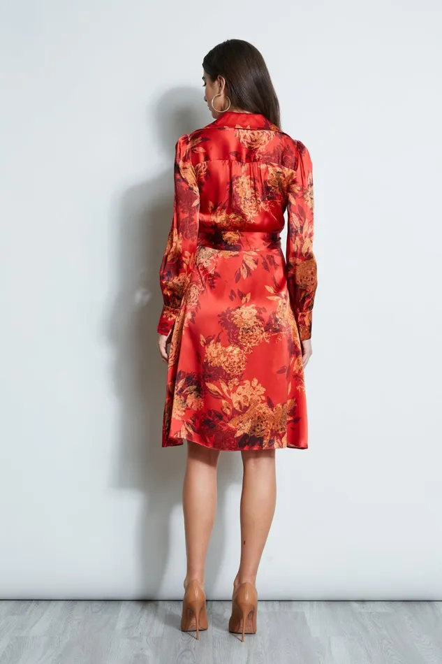 Elie Tahari Midi Dresses Silk Etched Floral Wrap Dress Multi 8211 Women