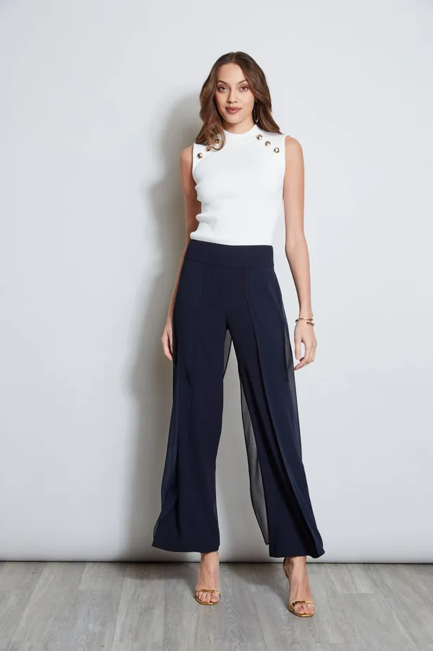 Elie Tahari Pants Chiffon Panel Pant Stargazer 8211 Women