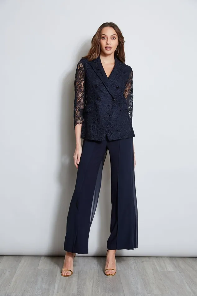 Elie Tahari Pants Chiffon Panel Pant Stargazer 8211 Women