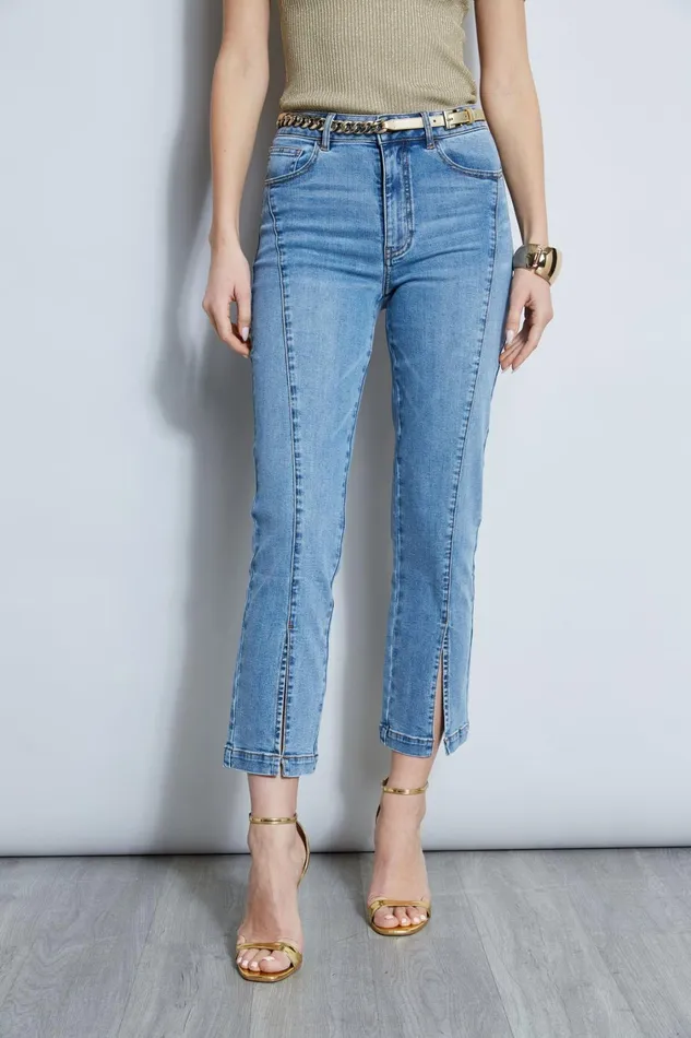 Elie Tahari Pants Slit Front Denim Pant Blue Nile 8211 Women