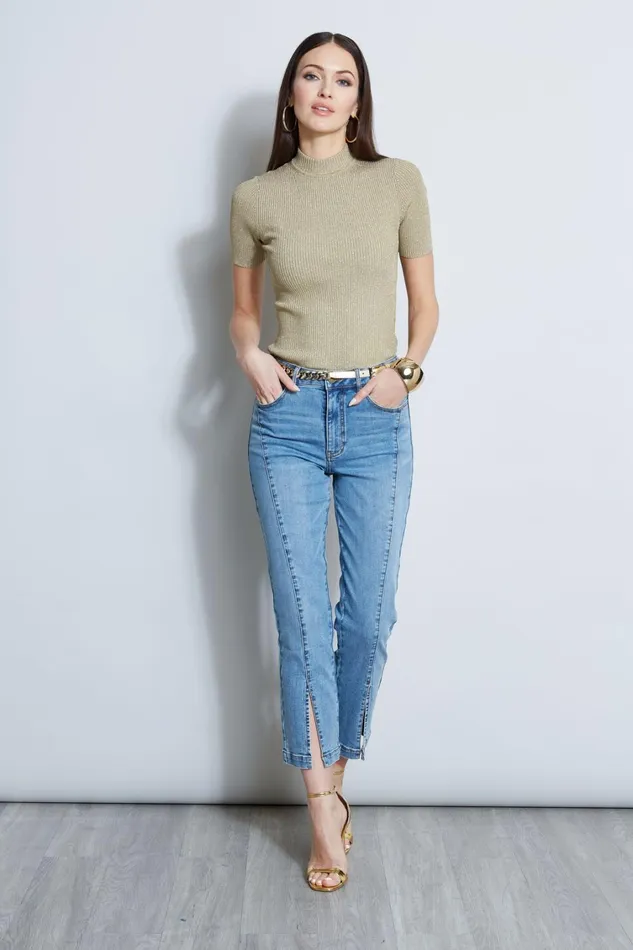 Elie Tahari Pants Slit Front Denim Pant Blue Nile 8211 Women