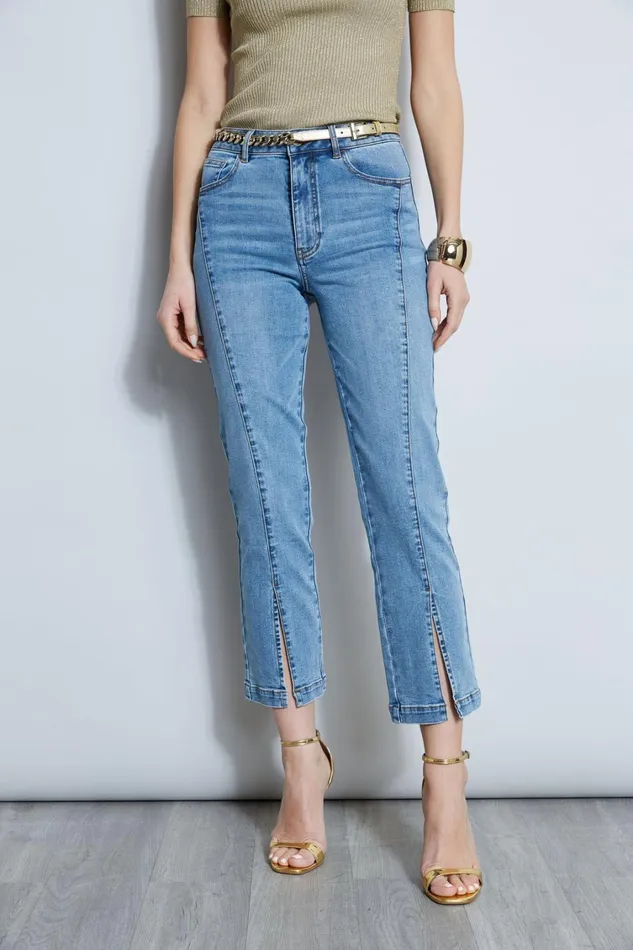 Elie Tahari Pants Slit Front Denim Pant Blue Nile 8211 Women