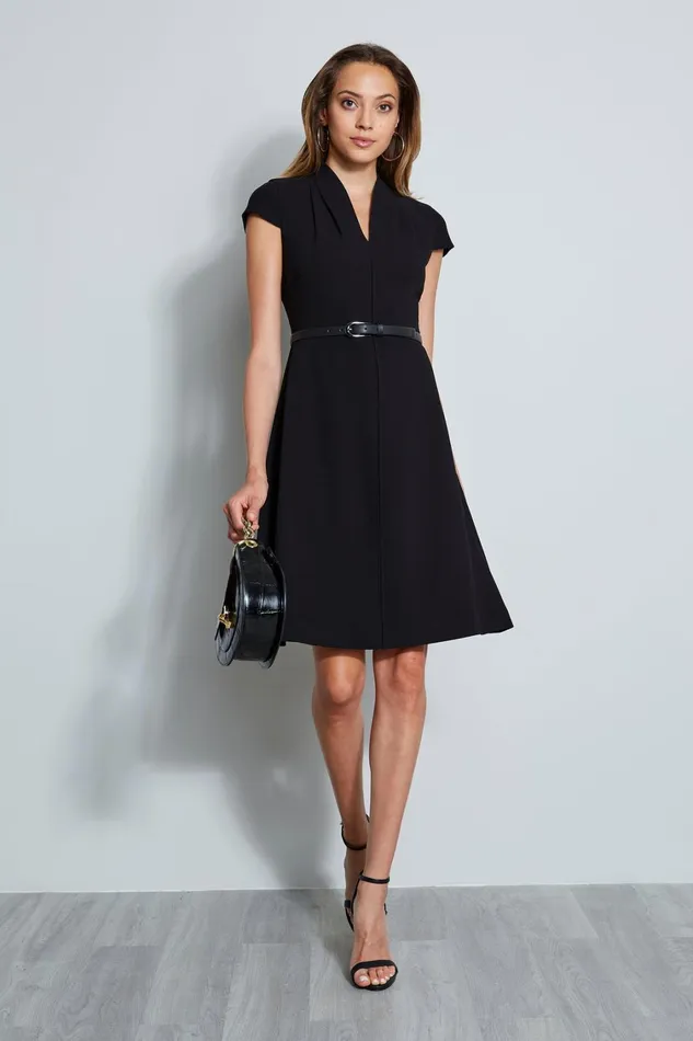 Elie Tahari Short Dresses Judith Belted Dress Black 8211 Women
