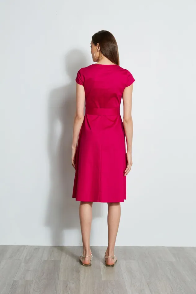 Elie Tahari Short Sleeve Dresses Poplin Corset Dress Cyclamen 8211 Women