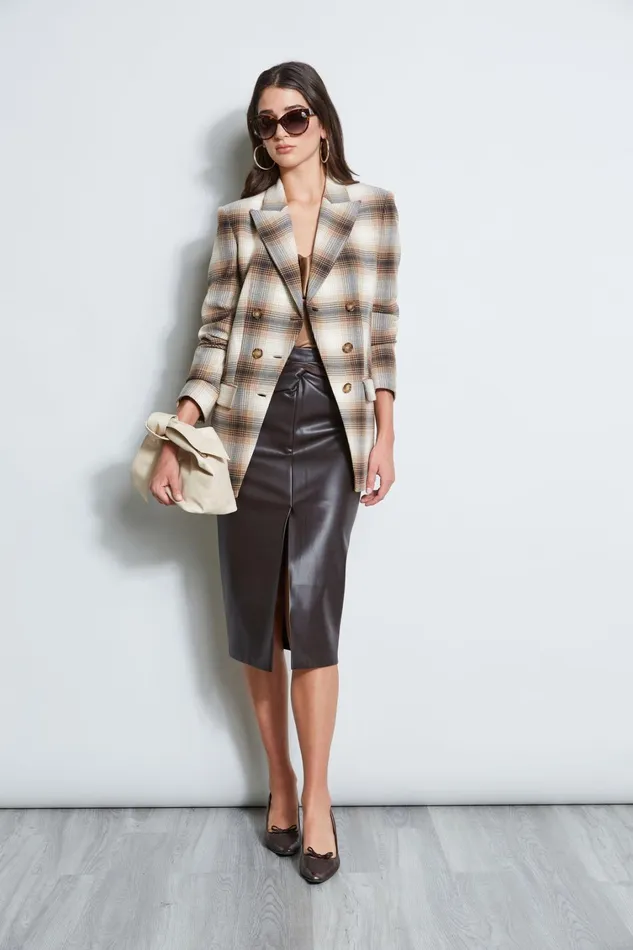 Elie Tahari Skirts Twist Vegan Leather Skirt Espresso 8211 Women