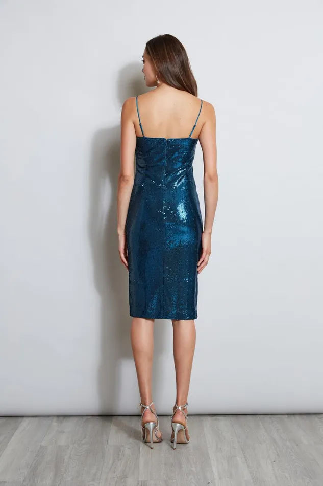 Elie Tahari Sleeveless Dresses Sequin Slip Dress Teal 8211 Women