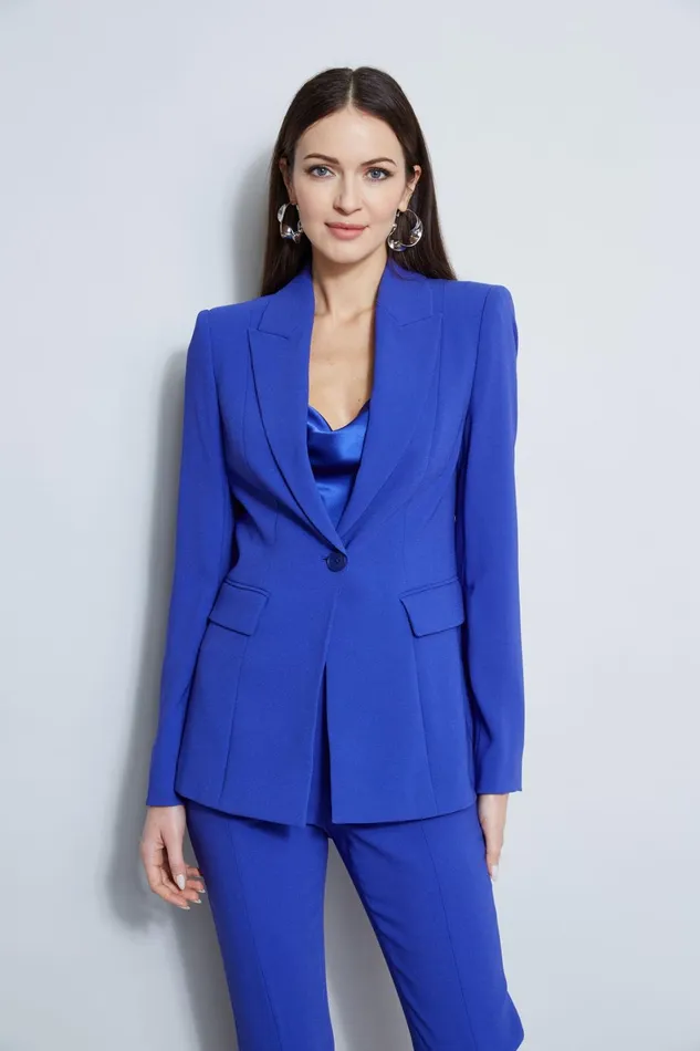 Elie Tahari Suiting Single Button Blazer Lapis 8211 Women