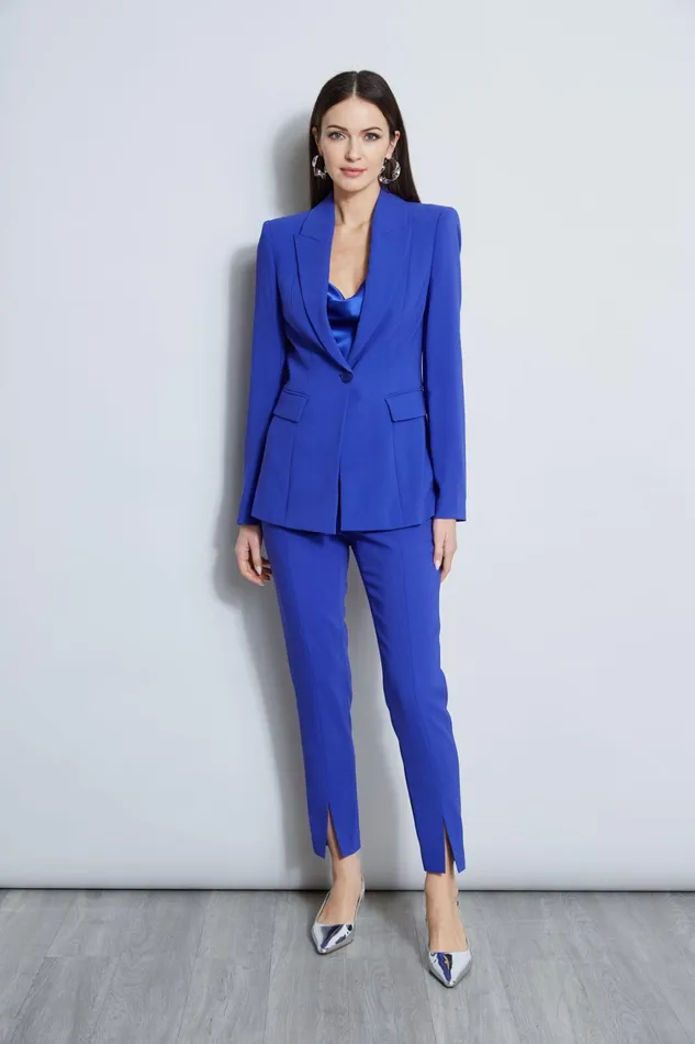 Elie Tahari Suiting Single Button Blazer Lapis 8211 Women