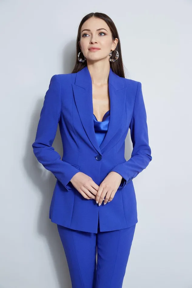 Elie Tahari Suiting Single Button Blazer Lapis 8211 Women