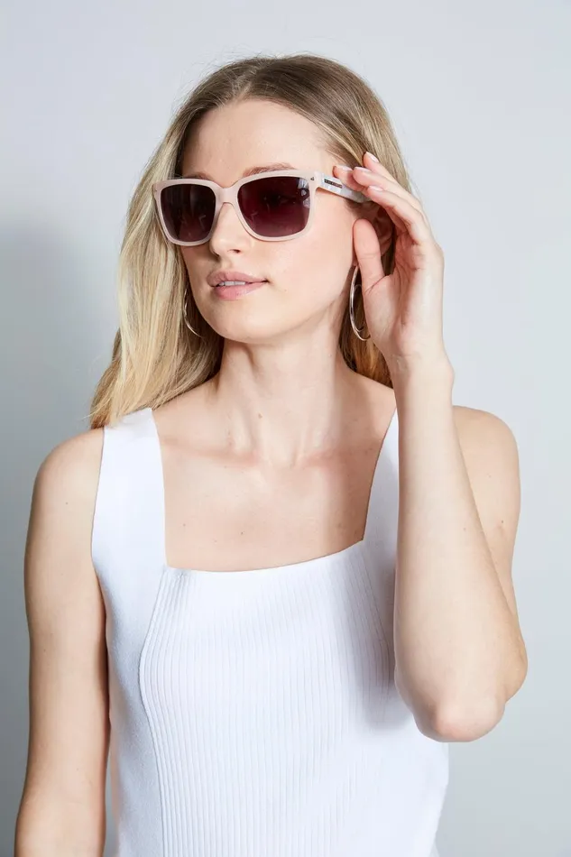 Elie Tahari Sunglasses Classic Rectangle Sunglasses Milky Pinkpearl 8211 Women