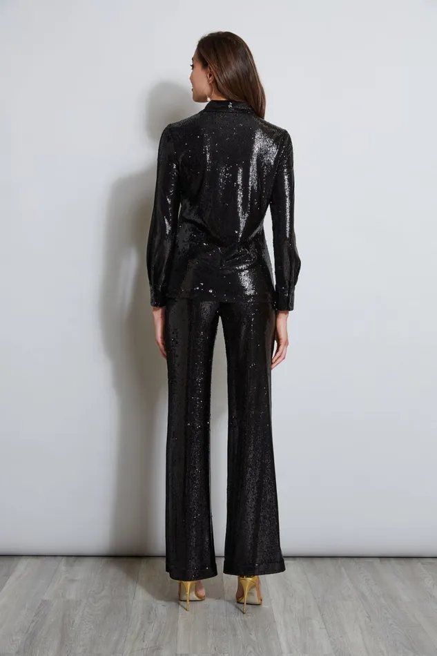 Elie Tahari Tops Sequin Button Down Shirt Black 8211 Women
