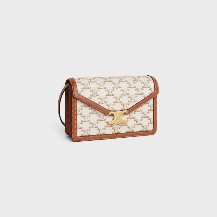 Enveloppe Bag In Triomphe Canvas And Calfskin White Women CELINE TRIOMPHE CANVAS Enveloppe Bag In Triomphe Canvas And Calfskin White Women CELINE TRIOMPHE CANVAS