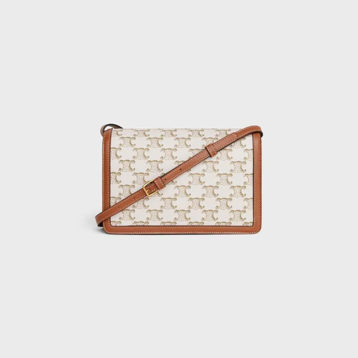 Enveloppe Bag In Triomphe Canvas And Calfskin White Women CELINE TRIOMPHE CANVAS Enveloppe Bag In Triomphe Canvas And Calfskin White Women CELINE TRIOMPHE CANVAS