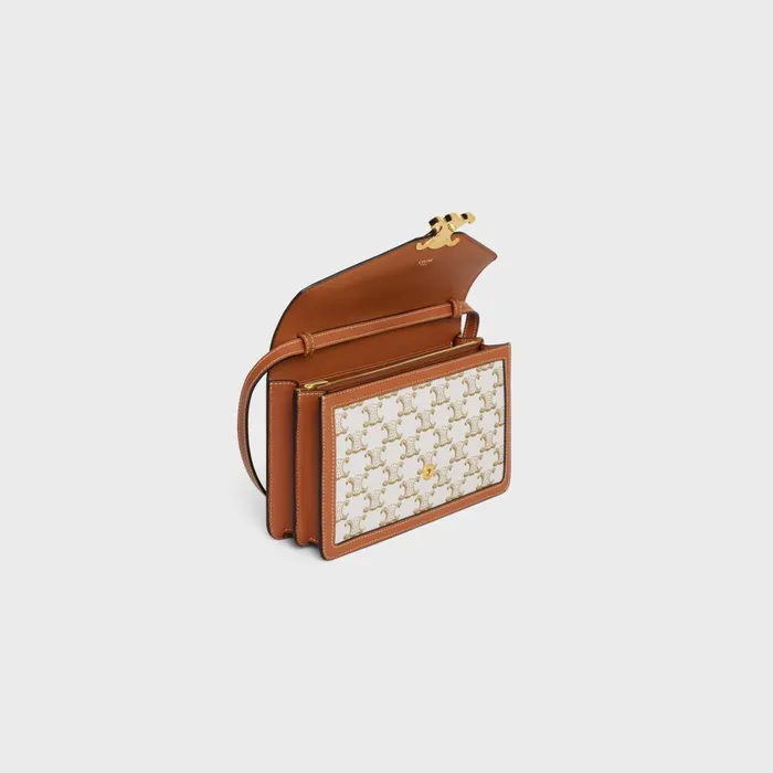 Enveloppe Bag In Triomphe Canvas And Calfskin White Women CELINE TRIOMPHE CANVAS Enveloppe Bag In Triomphe Canvas And Calfskin White Women CELINE TRIOMPHE CANVAS