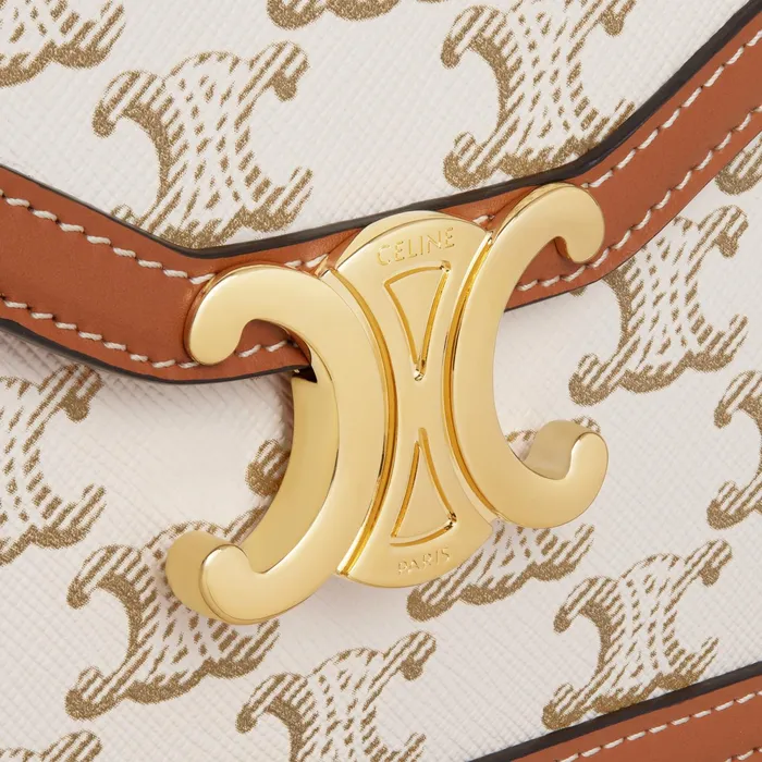 Enveloppe Bag In Triomphe Canvas And Calfskin White Women CELINE TRIOMPHE CANVAS Enveloppe Bag In Triomphe Canvas And Calfskin White Women CELINE TRIOMPHE CANVAS