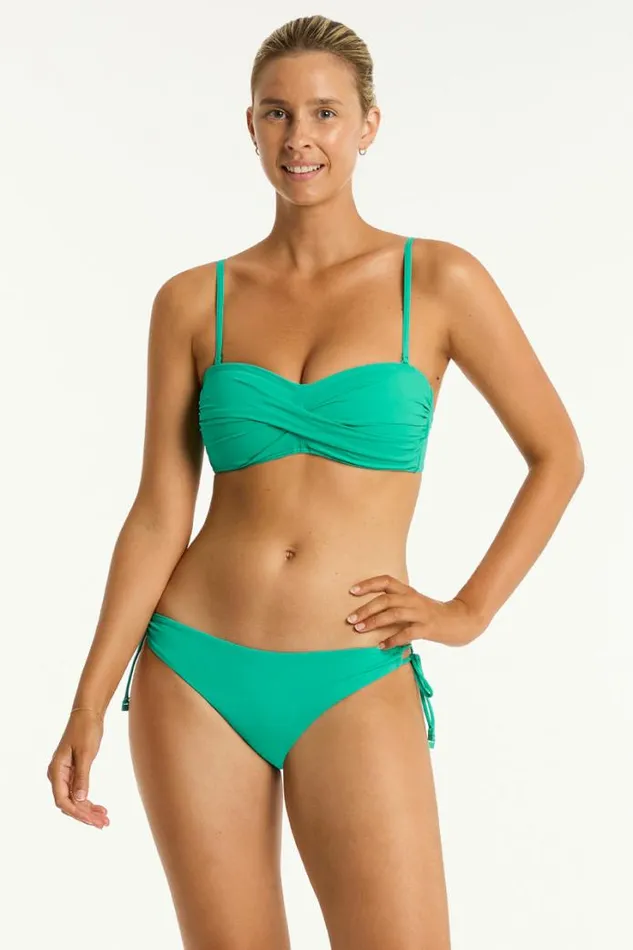 Essentials Edit Tie Side Cheeky Pant Eco Essentials Evergreen Women Sea Level Bottoms