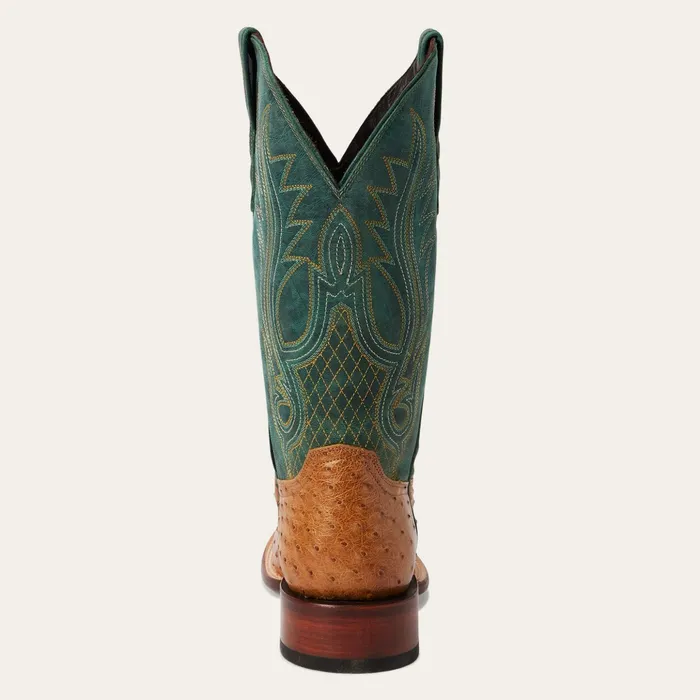 Exotics Men Stetson Ozzy Ostrich Boot Tan
