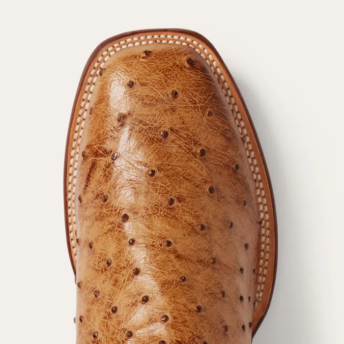 Exotics Men Stetson Ozzy Ostrich Boot Tan