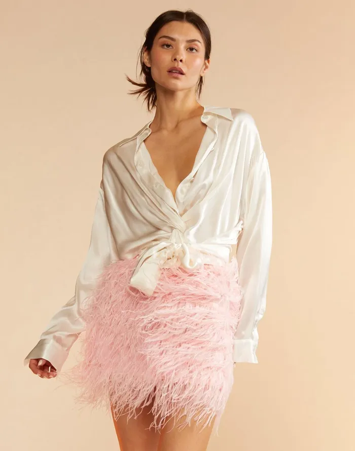Feather Skirt 8211 Lghtpk Women Cynthia Rowley Bottoms