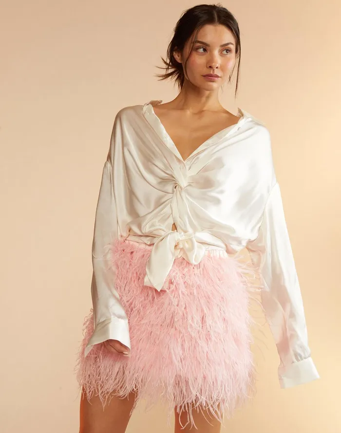 Feather Skirt 8211 Lghtpk Women Cynthia Rowley Bottoms