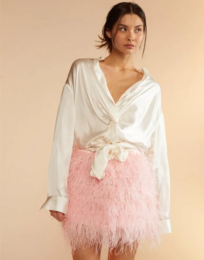 Feather Skirt 8211 Lghtpk Women Cynthia Rowley Bottoms