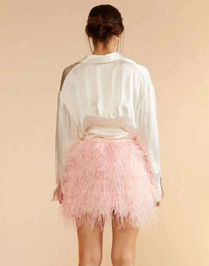 Feather Skirt 8211 Lghtpk Women Cynthia Rowley Bottoms