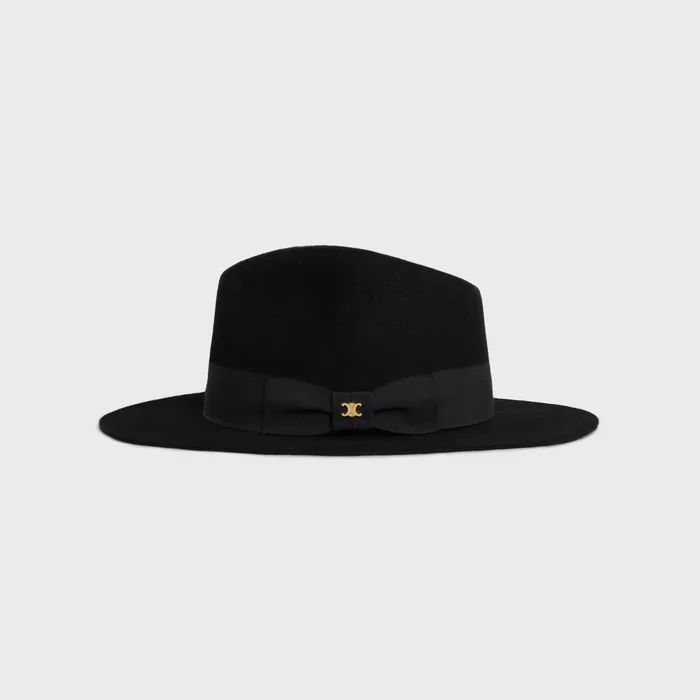 Fedora Hat In Felt Black Women CELINE HATS AND SOFT ACCESSORIES