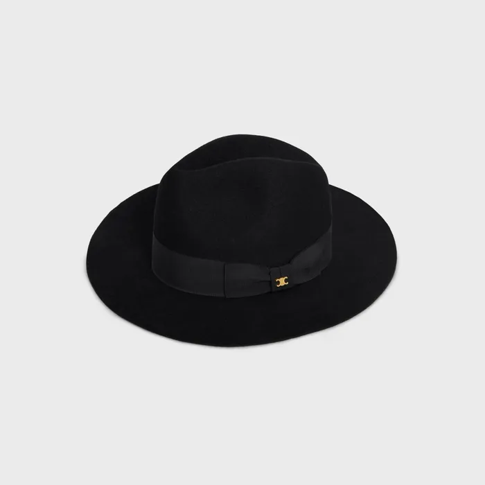 Fedora Hat In Felt Black Women CELINE HATS AND SOFT ACCESSORIES