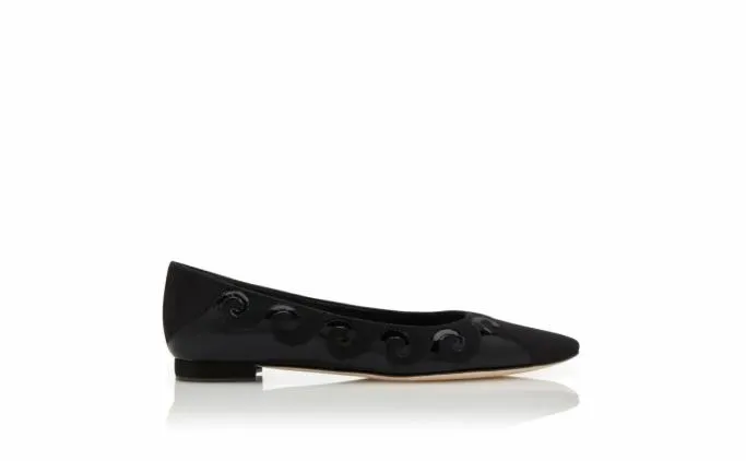 Flats Women Manolo Blahnik KASAIFLATBlack Suede Swirl Detail Flat Pumps Flats Women Manolo Blahnik KASAIFLATBlack Suede Swirl Detail Flat Pumps