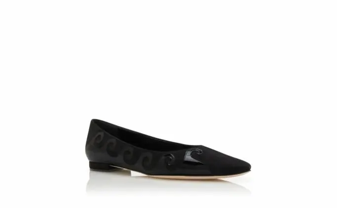 Flats Women Manolo Blahnik KASAIFLATBlack Suede Swirl Detail Flat Pumps Flats Women Manolo Blahnik KASAIFLATBlack Suede Swirl Detail Flat Pumps