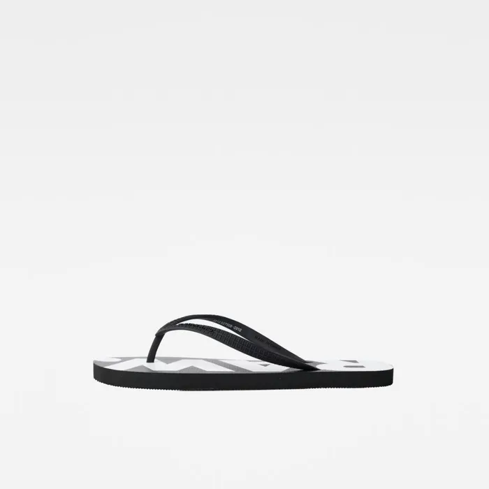 Footwear Men GStar RAW Dend II Print Logo Flip Flops Blackwhite