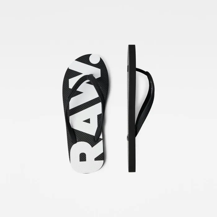 Footwear Men GStar RAW Dend II Print Logo Flip Flops Blackwhite